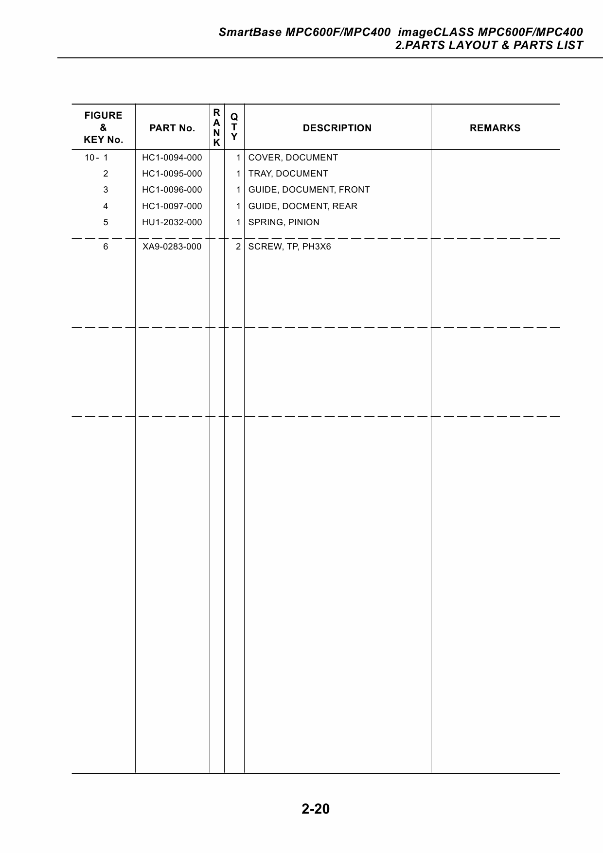 Canon SmartBase MPC400 600F Parts Catalog Manual-4